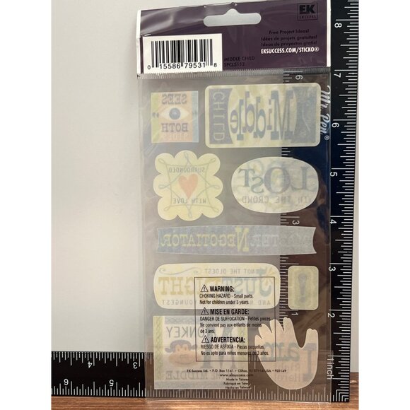 HTF STICKO SPCLS152 MIDDLE CHILD SET OF 9 GLITTERY STICKERS NEGOTIATOR MONKEY - Picture 3 of 3